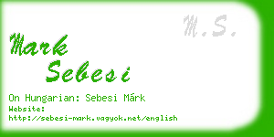 mark sebesi business card