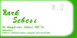 mark sebesi business card